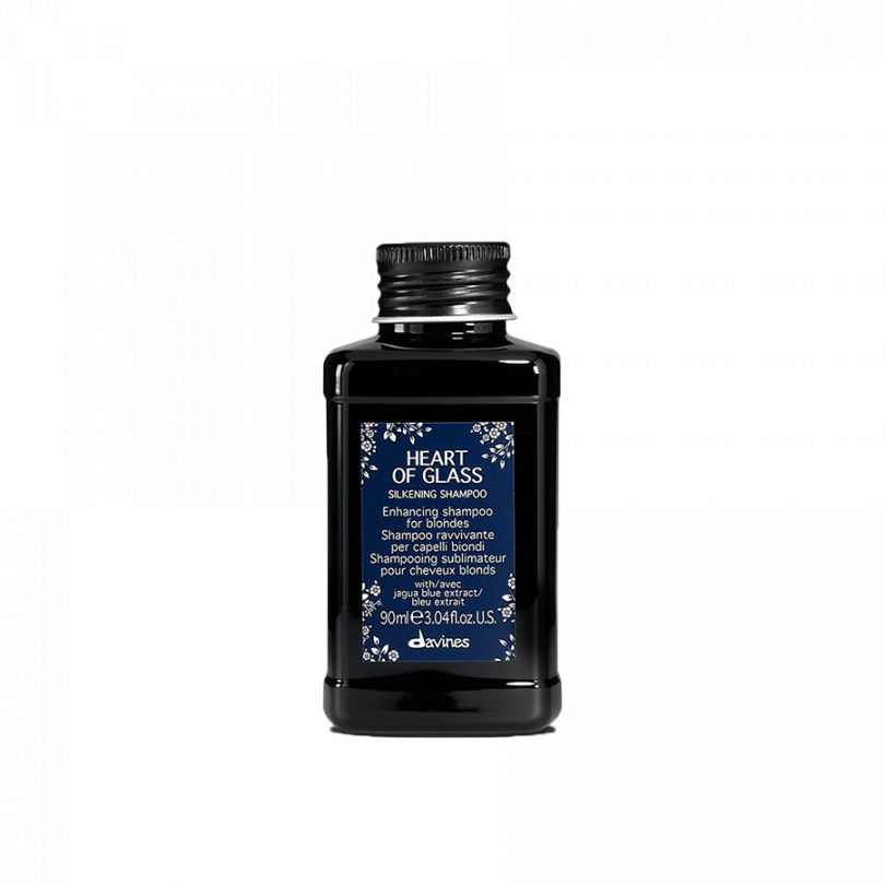 Шампунь для сияния блонд Heart of glass silkening shampoo Davines, 90 мл